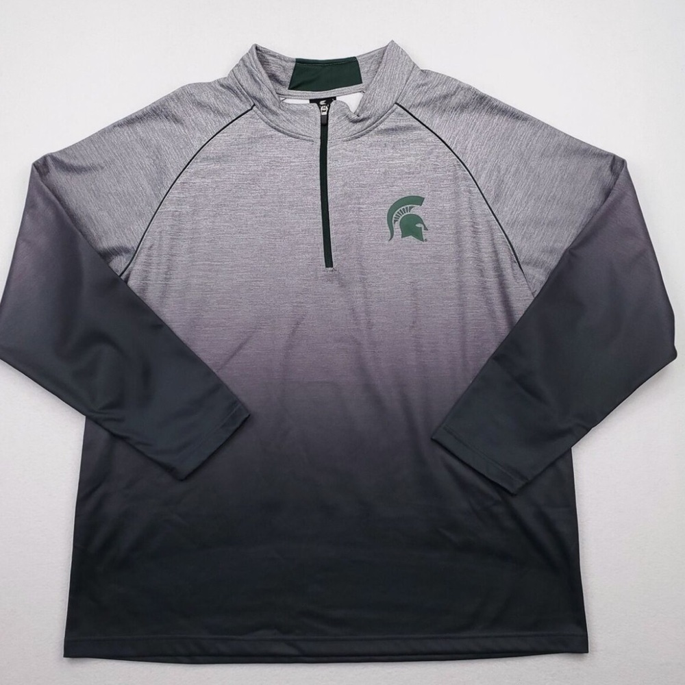 Men's Colosseum Heathered Gray Michigan State Spartans Quarter-Zip Pullover XL